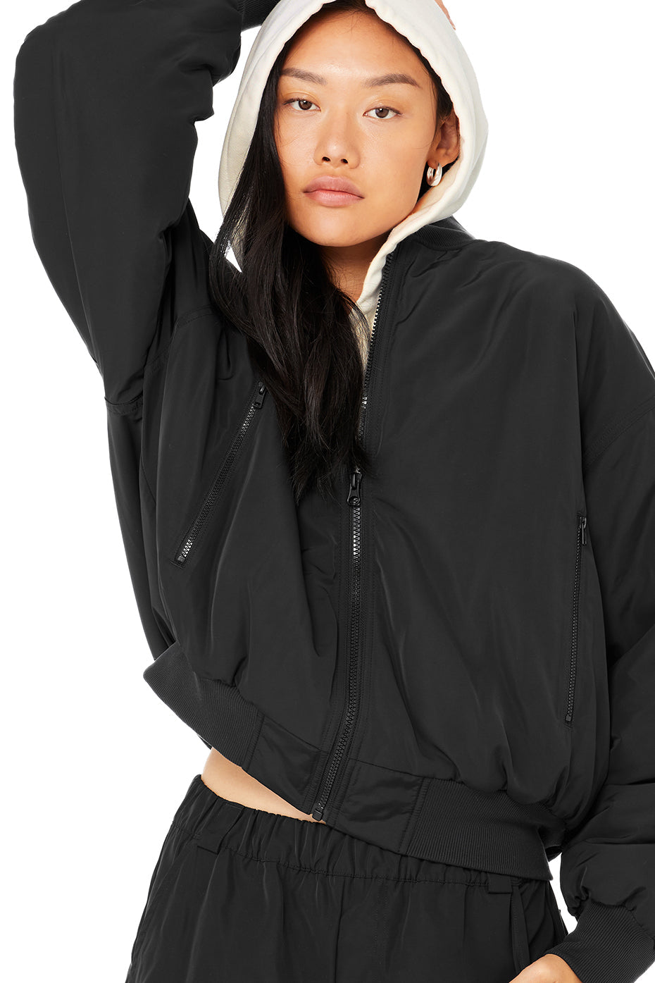 Faux Fur Urbanite Bomber - Black/Ivory