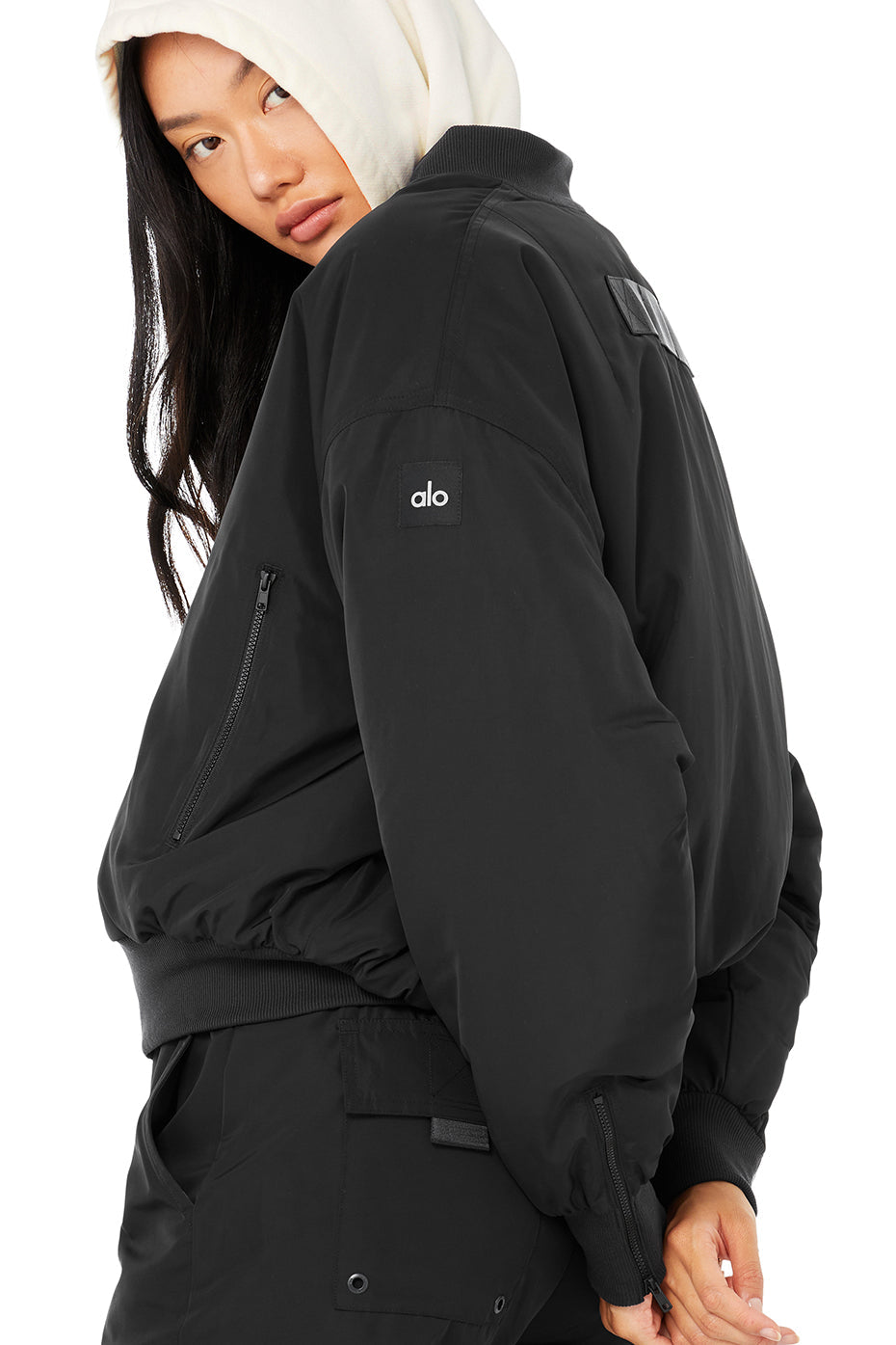 Faux Fur Urbanite Bomber - Black/Ivory