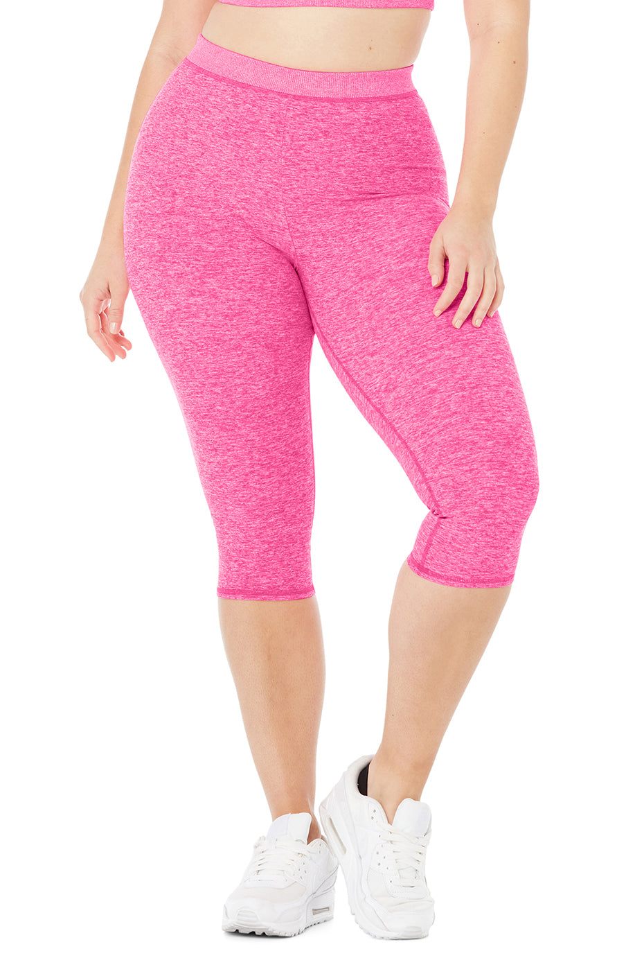 Alosoft High-Waist Iconic 90's Capri - Neon Pink Heather