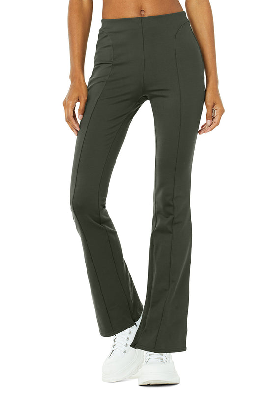 High-Waist Zip It Flare Legging - Dark Cactus