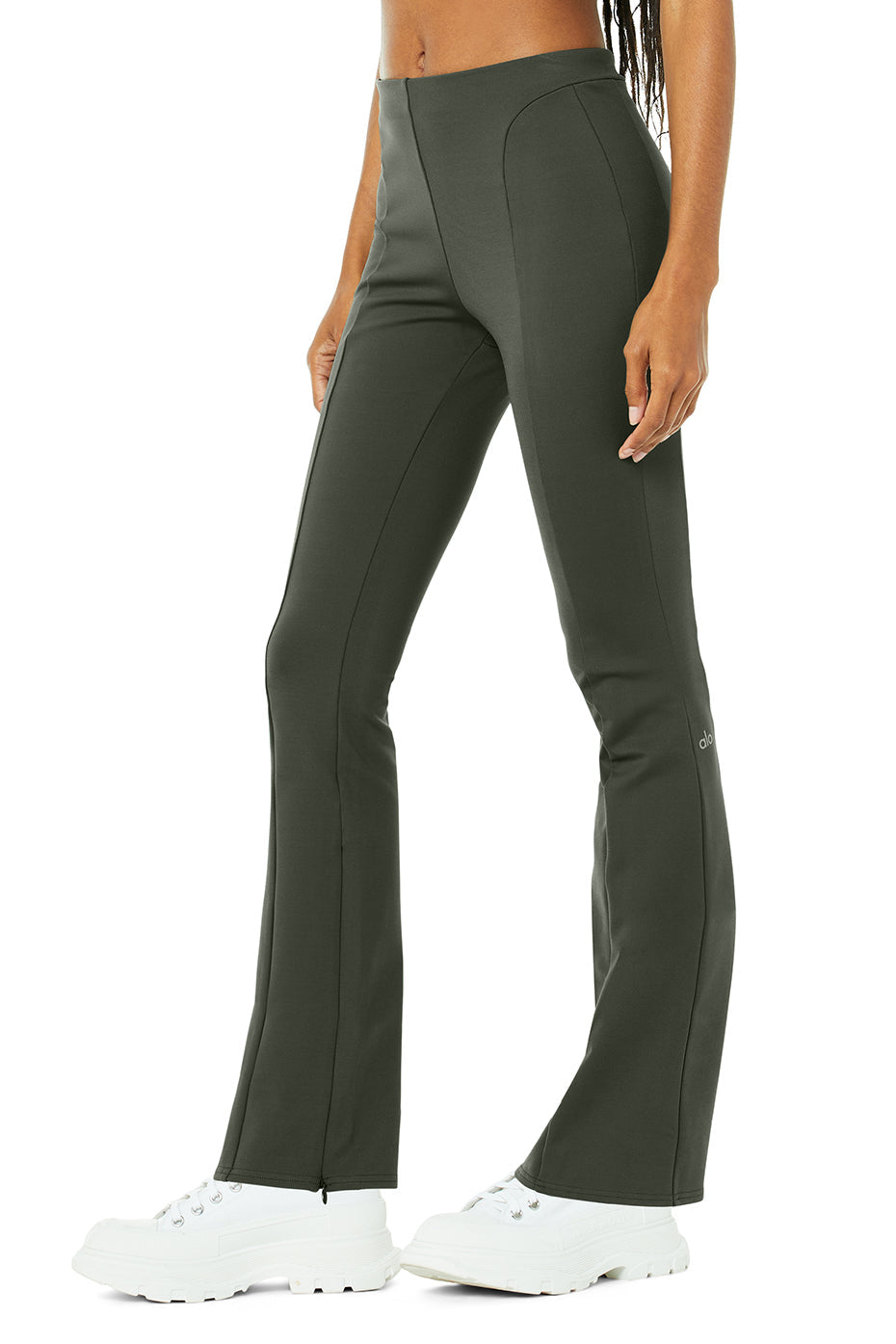 High-Waist Zip It Flare Legging - Dark Cactus