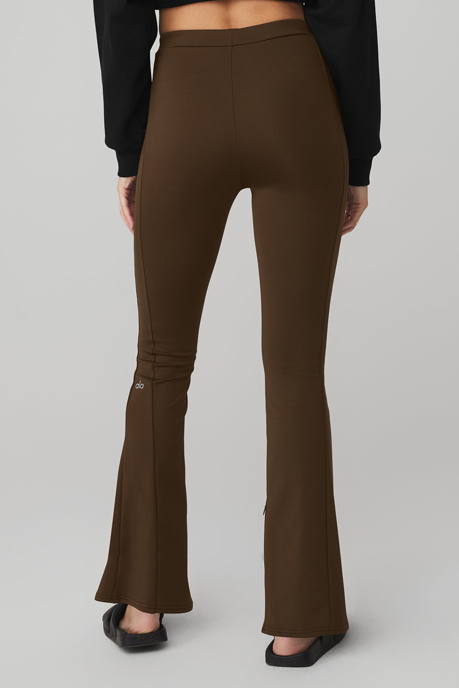 High-Waist Zip It Flare Legging - Espresso