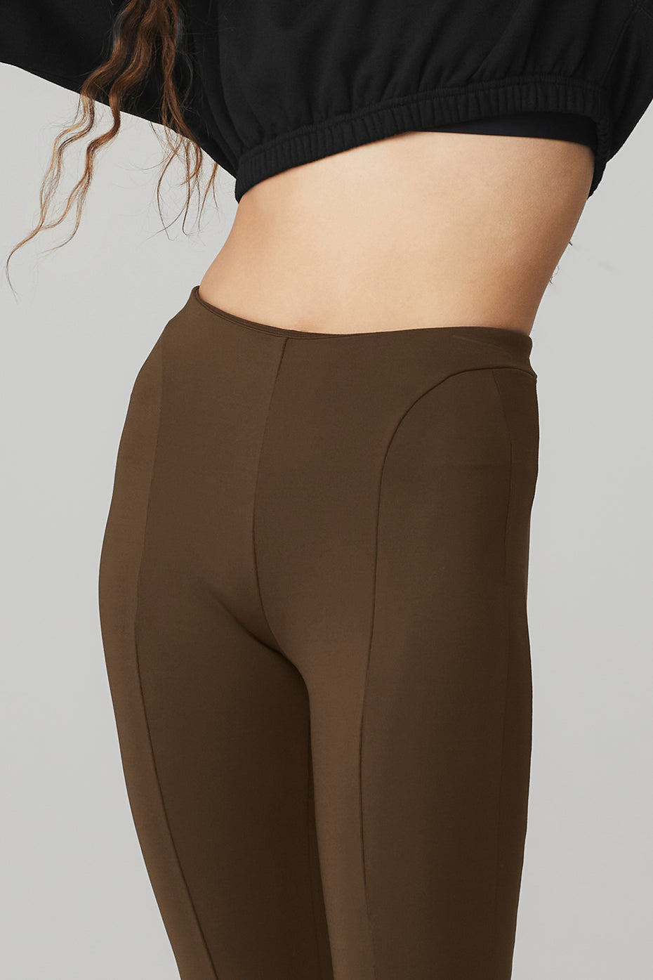 High-Waist Zip It Flare Legging - Espresso