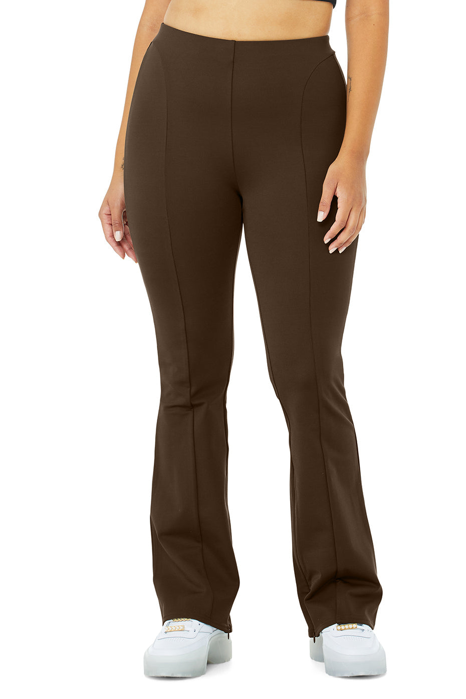 High-Waist Zip It Flare Legging - Espresso