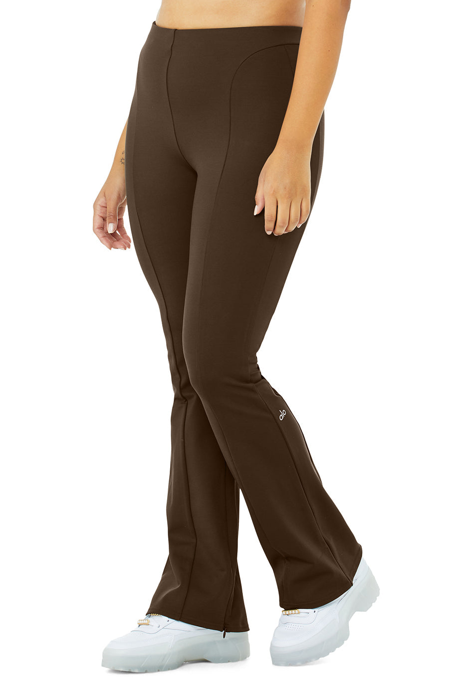 High-Waist Zip It Flare Legging - Espresso