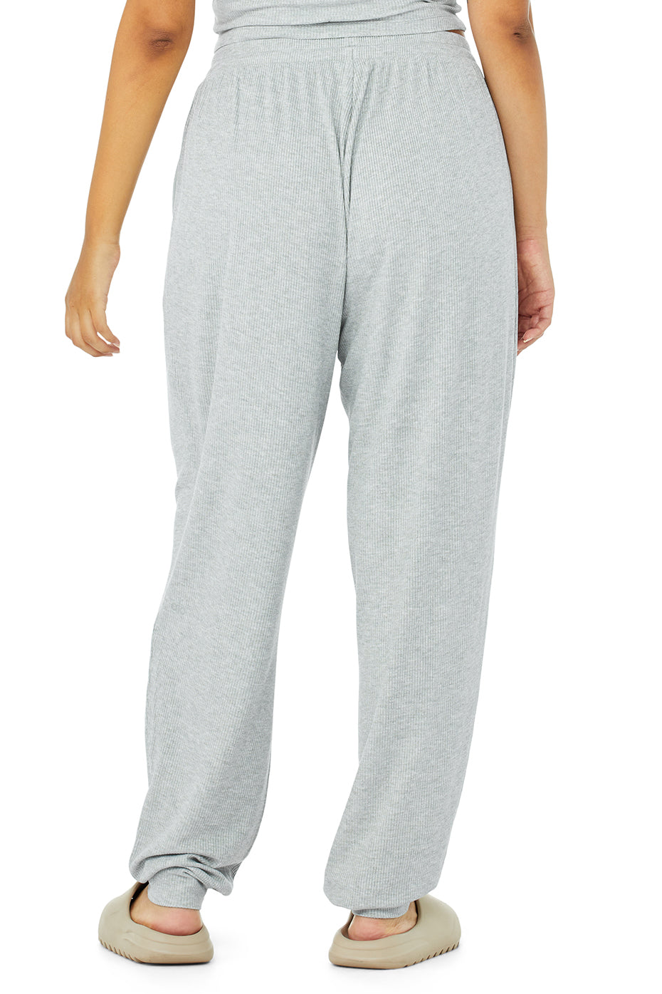 High-Waist Ribbed Whisper Pant - Athletic Heather Grey