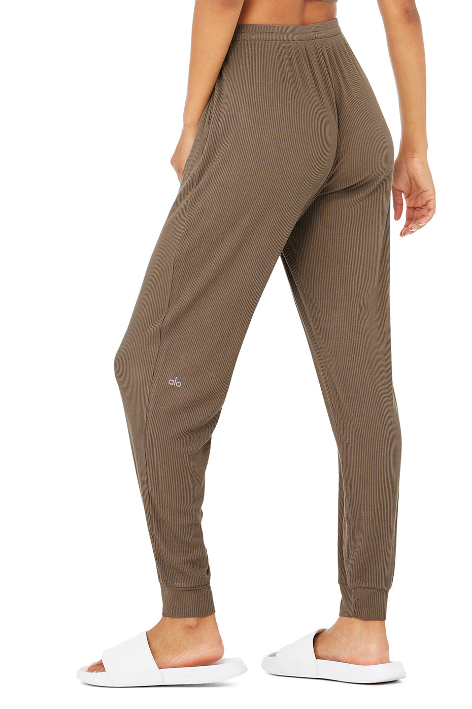 High-Waist Ribbed Whisper Pant - Hot Cocoa
