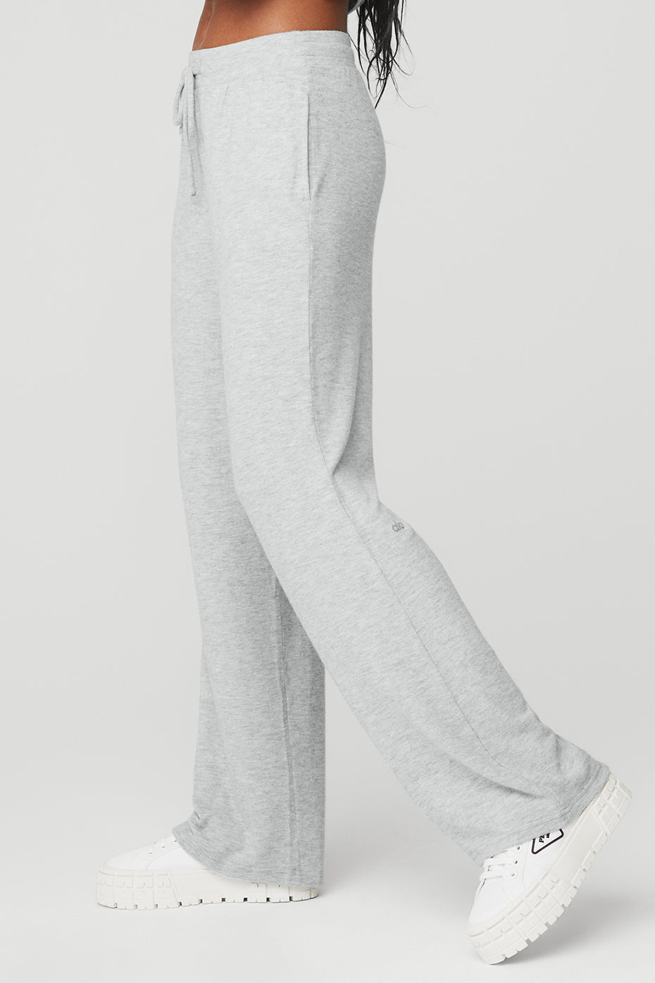 Alolux High-Waist Soho Wide Leg Pant - Athletic Heather Grey