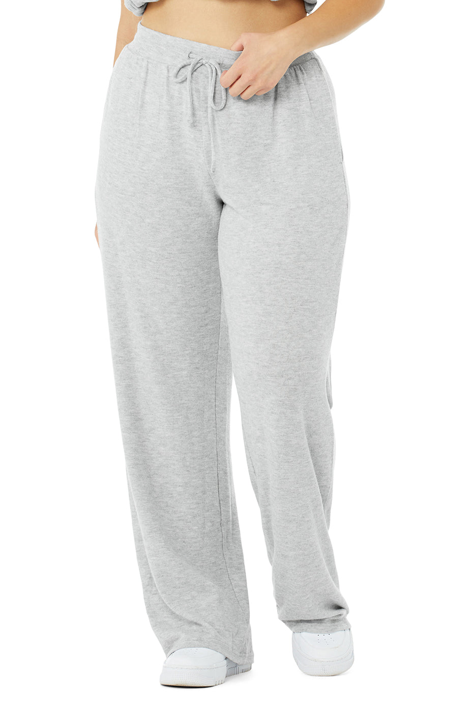 Alolux High-Waist Soho Wide Leg Pant - Athletic Heather Grey