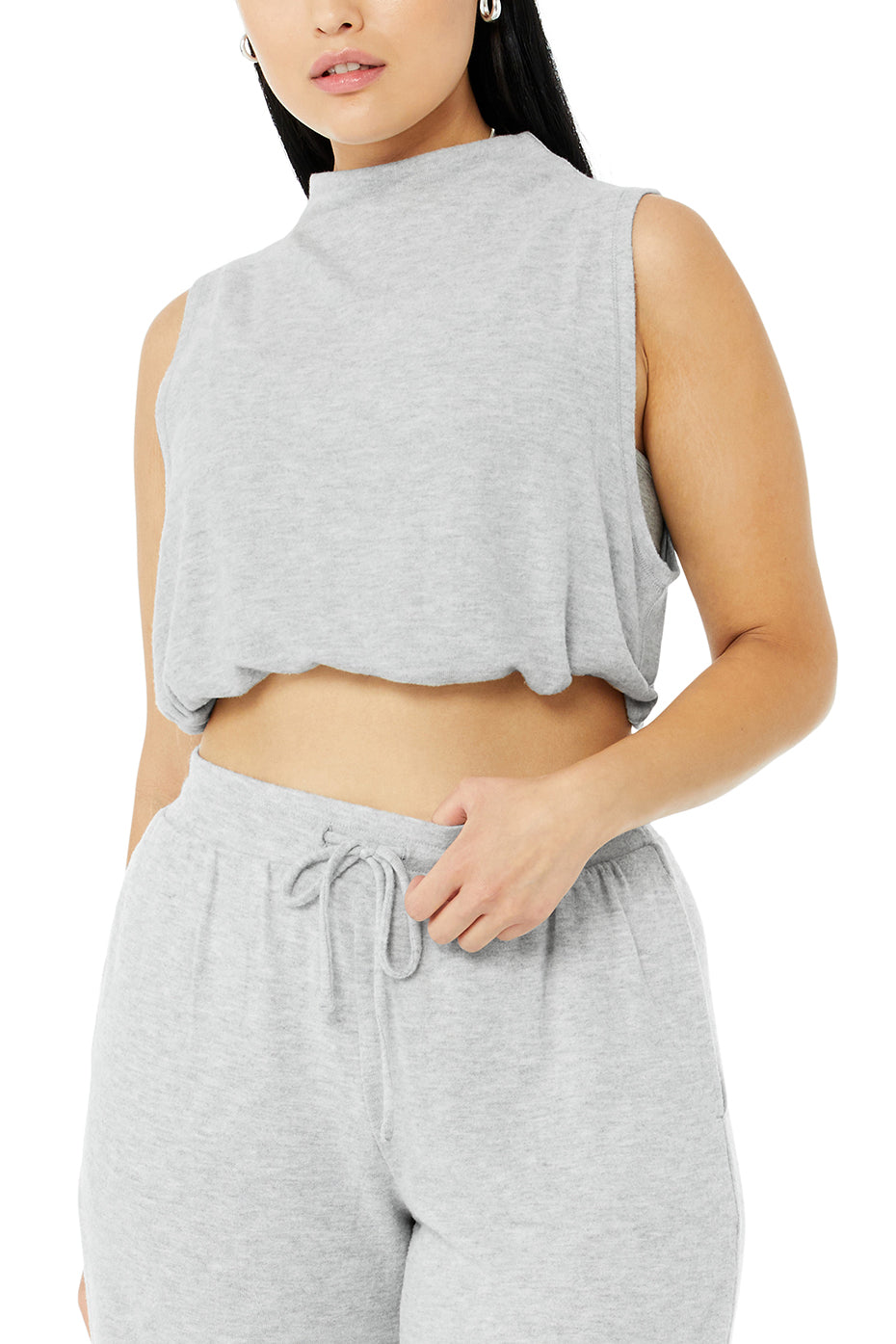 Alolux High-Waist Soho Wide Leg Pant - Athletic Heather Grey