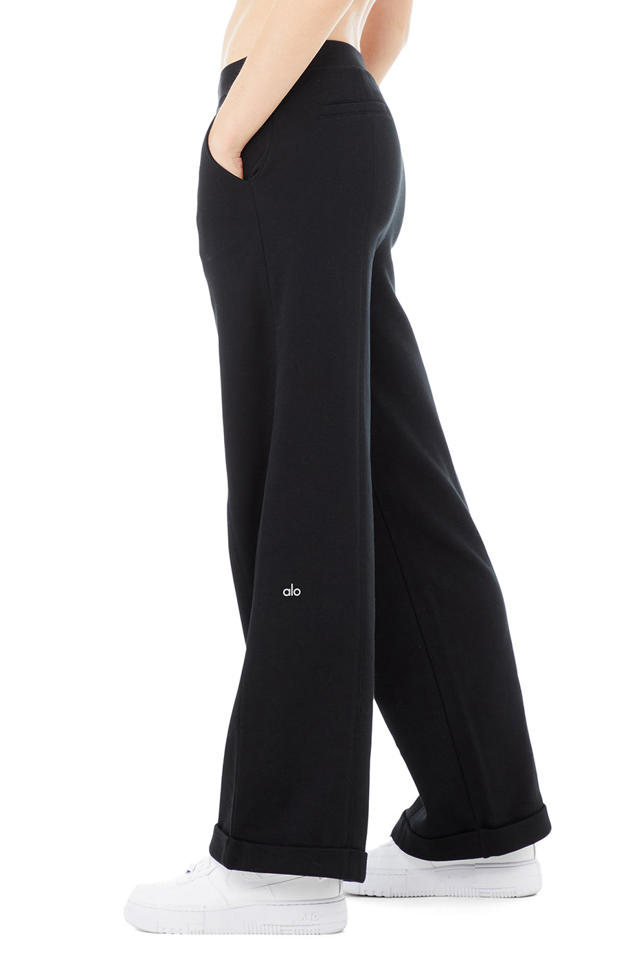 High-Waist Trouser Wide Leg Pant - Black