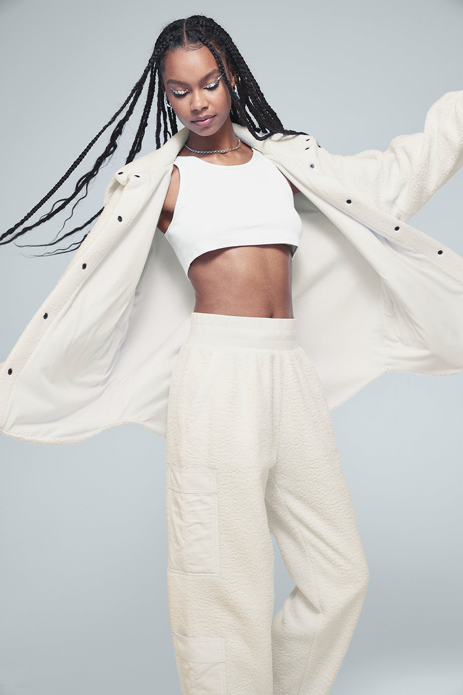 Micro Sherpa High-Waist Solstice Sweatpant - Ivory