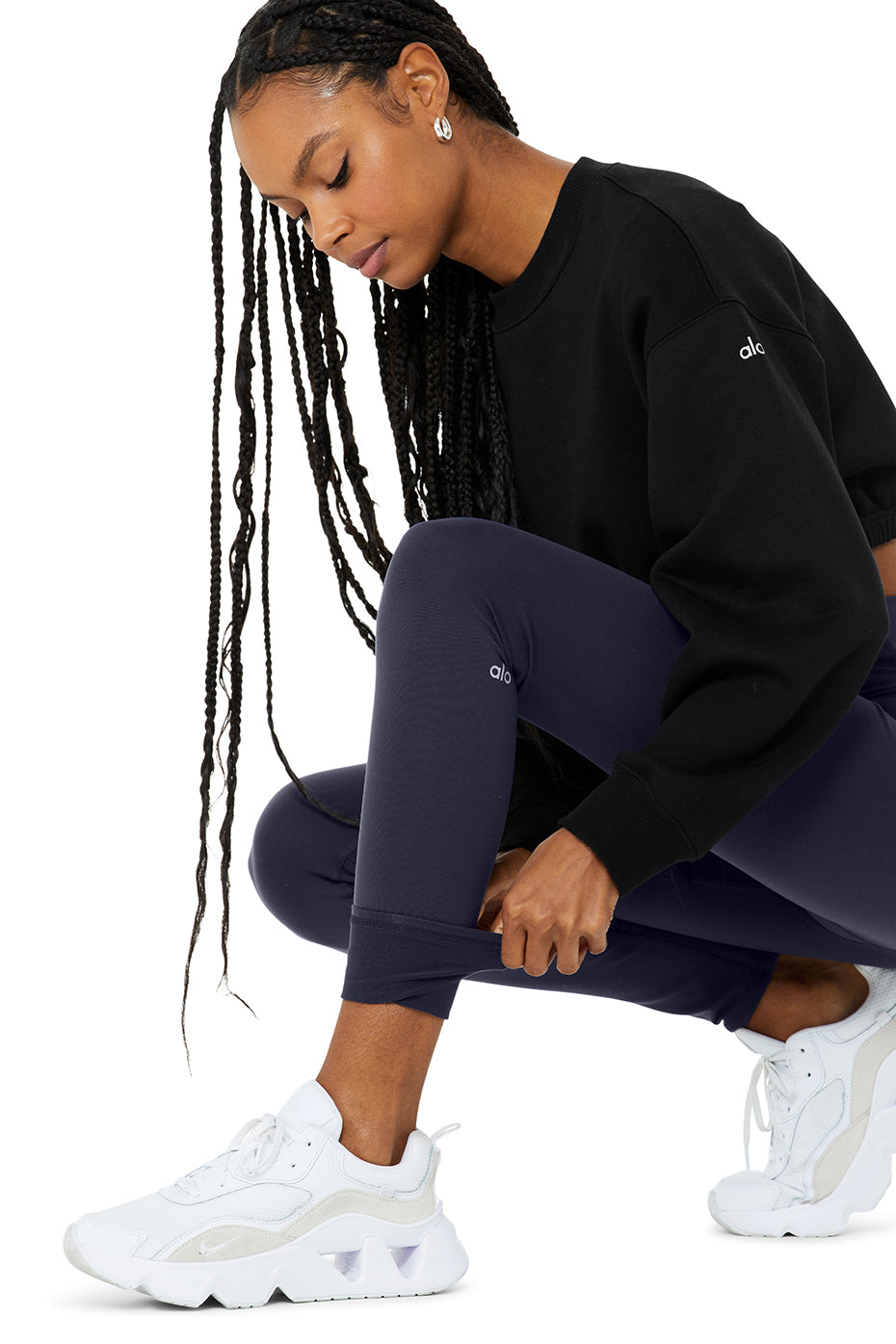 High-Waist Winter Warmth Plush Legging - True Navy