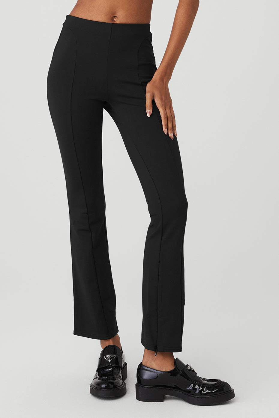 High-Waist 7/8 Zip It Flare Legging - Black
