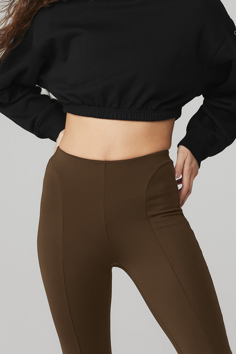 High-Waist 7/8 Zip It Flare Legging - Espresso