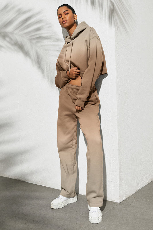 Ombre Bae Hoodie & Straight Leg Ombre Sweatpant Set - Sandstorm