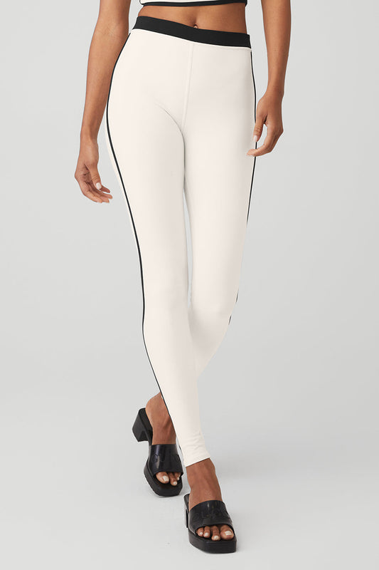 Airbrush High-Waist Stream Lined Legging - Ivory/Black