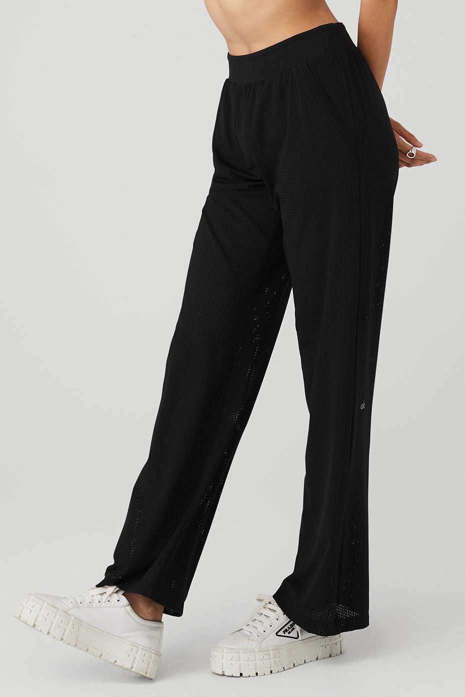 Mesh All-Star Wide Leg Pant - Black