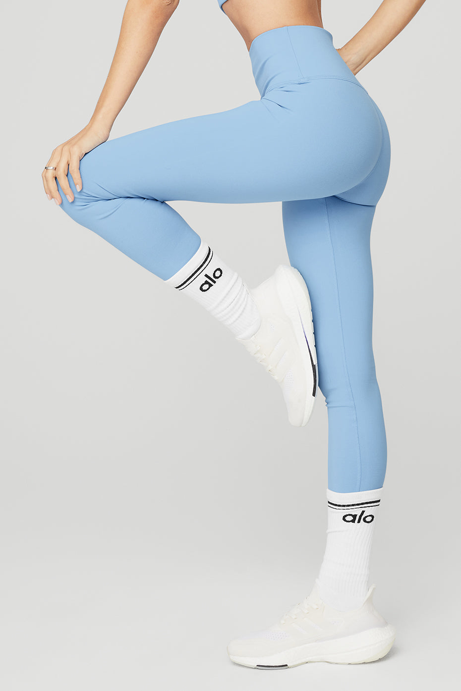 High-Waist Airbrush Legging - Tile Blue