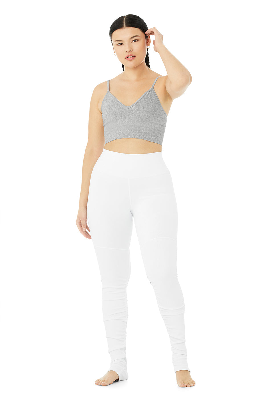 High-Waist Goddess Legging - White/White