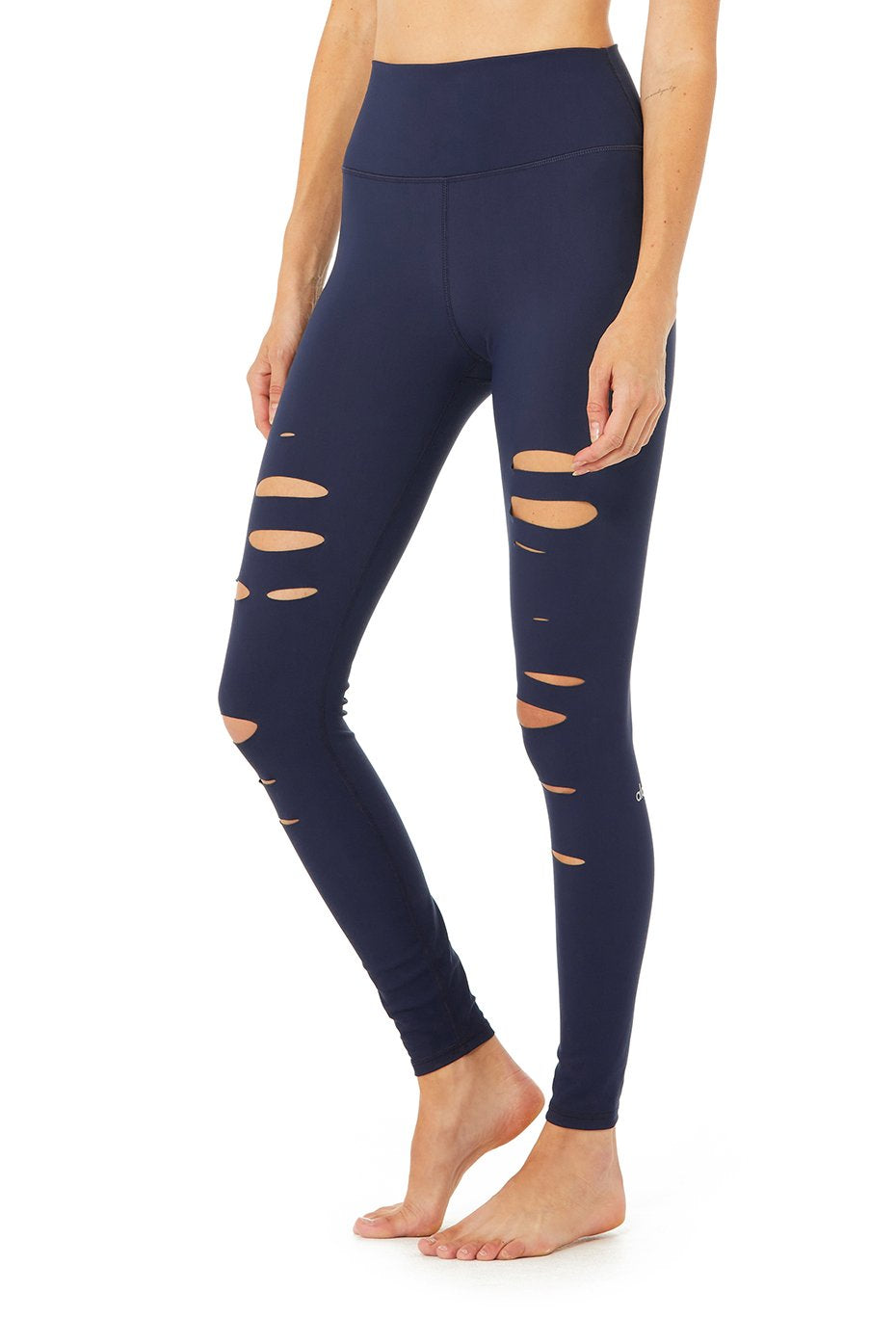 High-Waist Ripped Warrior Legging - Rich Navy