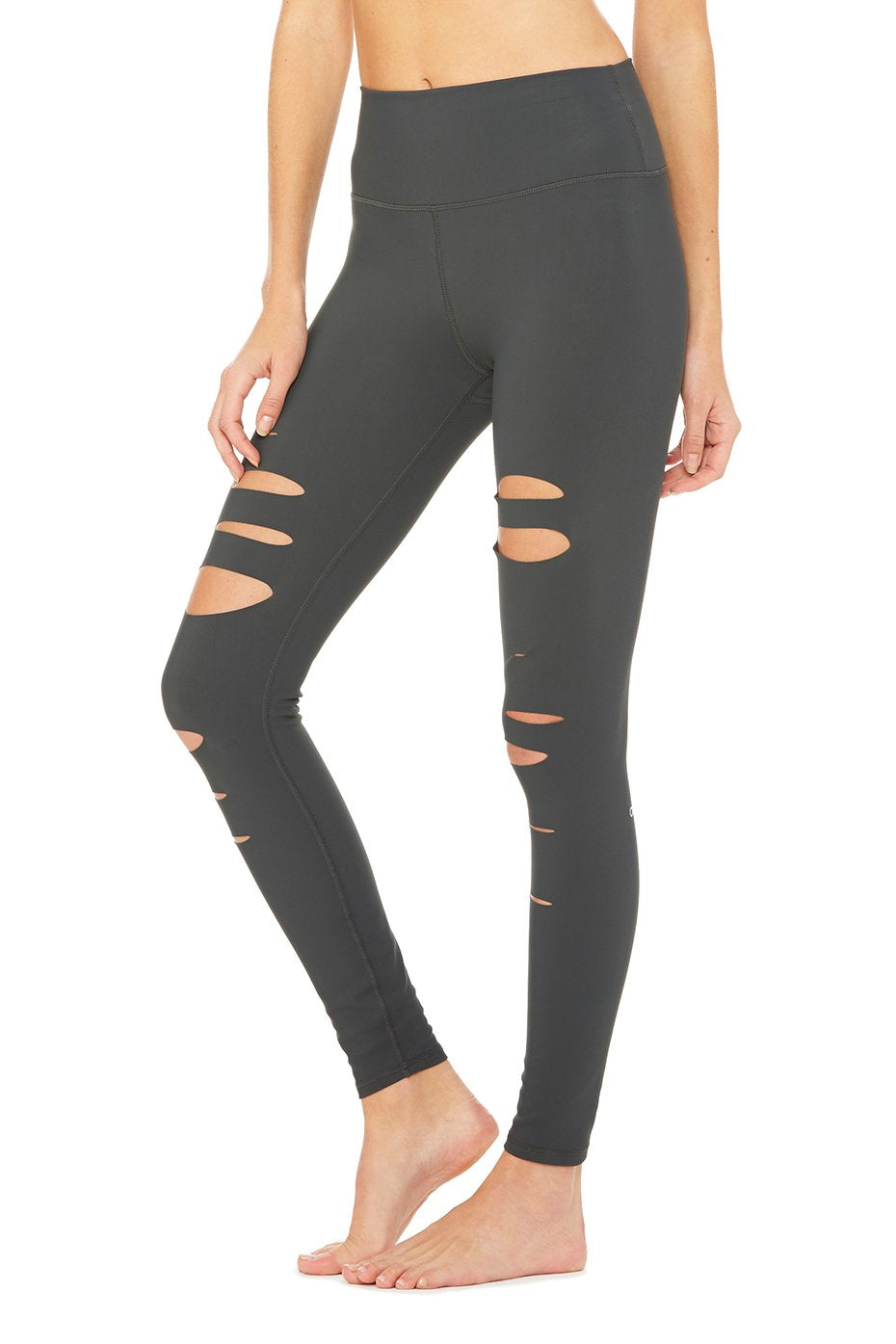 High-Waist Ripped Warrior Legging - Anthracite