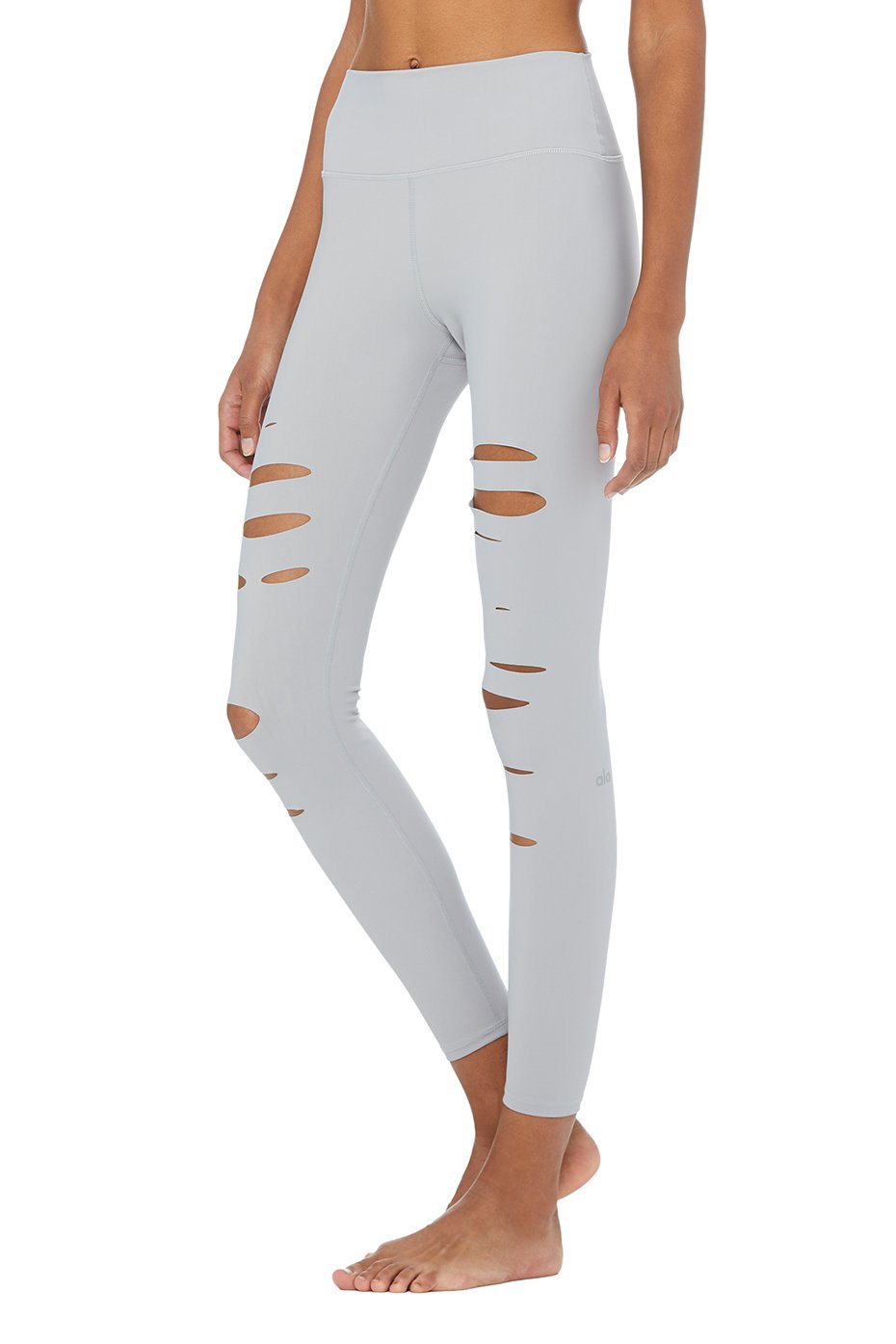 High-Waist Ripped Warrior Legging - Alloy