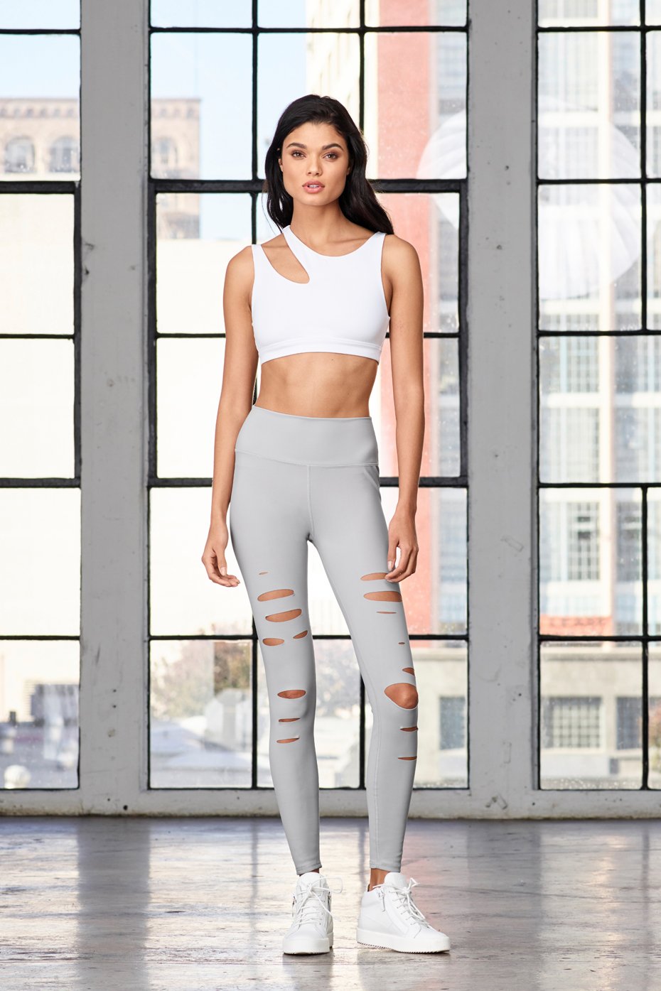 High-Waist Ripped Warrior Legging - Alloy
