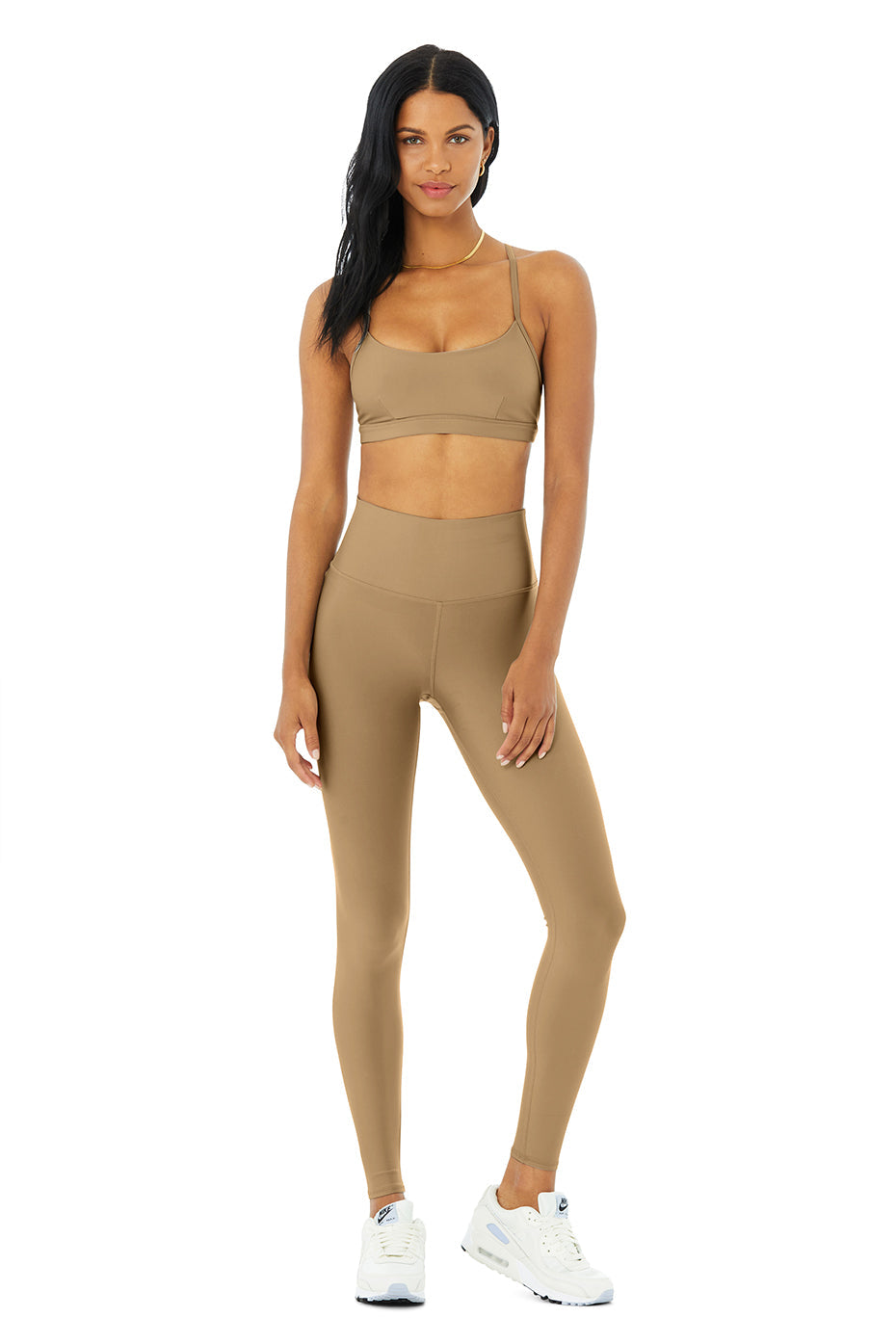 Intrigue Bra & High-Waist Airlift Legging Set - Gravel