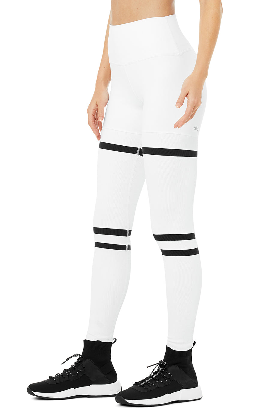 High-Waist Legit Legging - White/Black