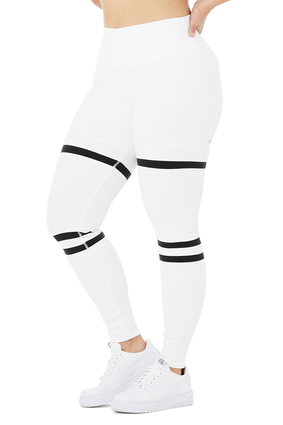 High-Waist Legit Legging - White/Black