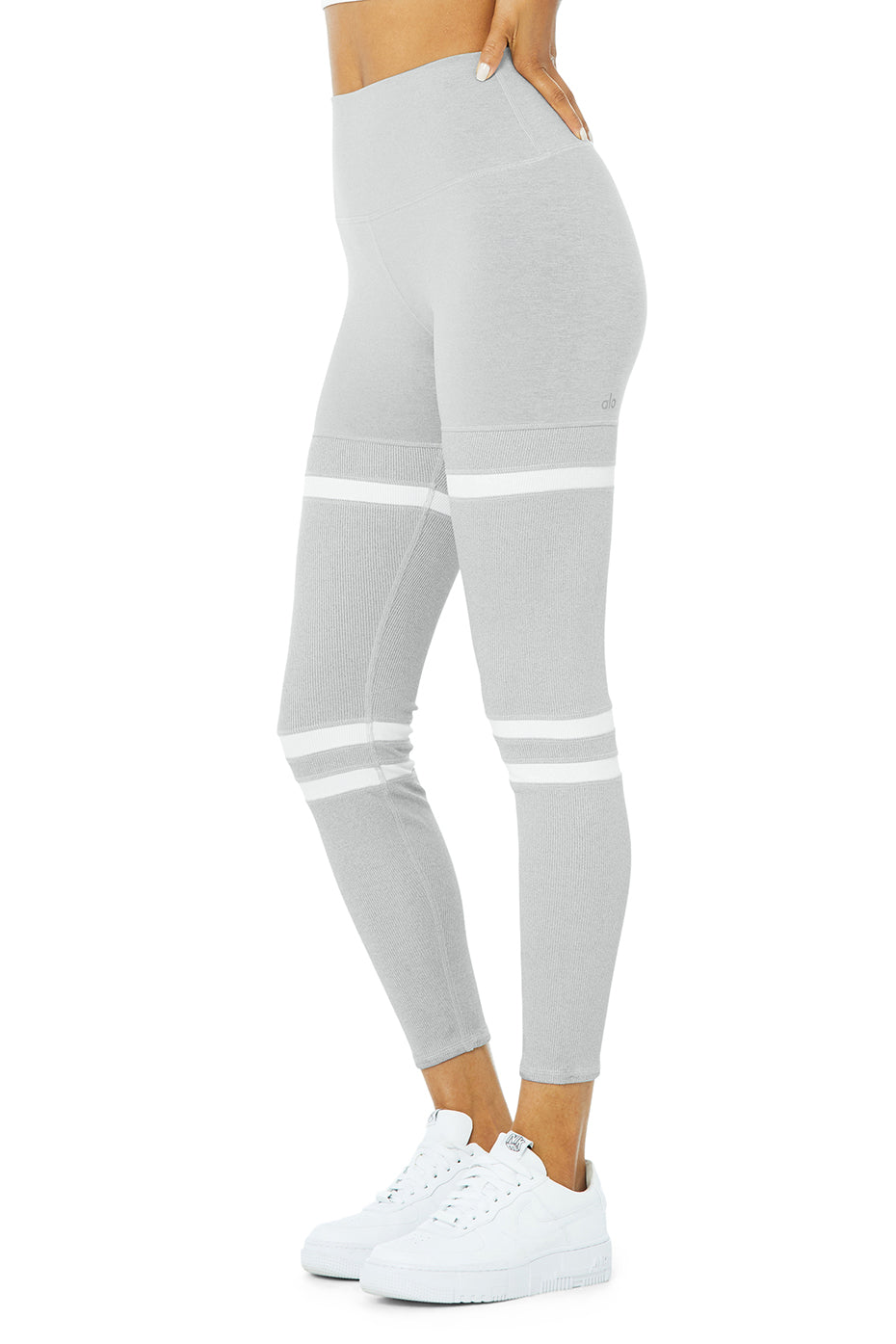 High-Waist Legit Legging - Athletic Heather Grey/White