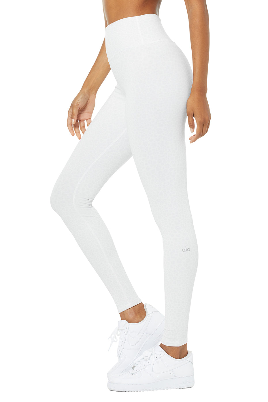 High-Waist Vapor Leopard Legging - White