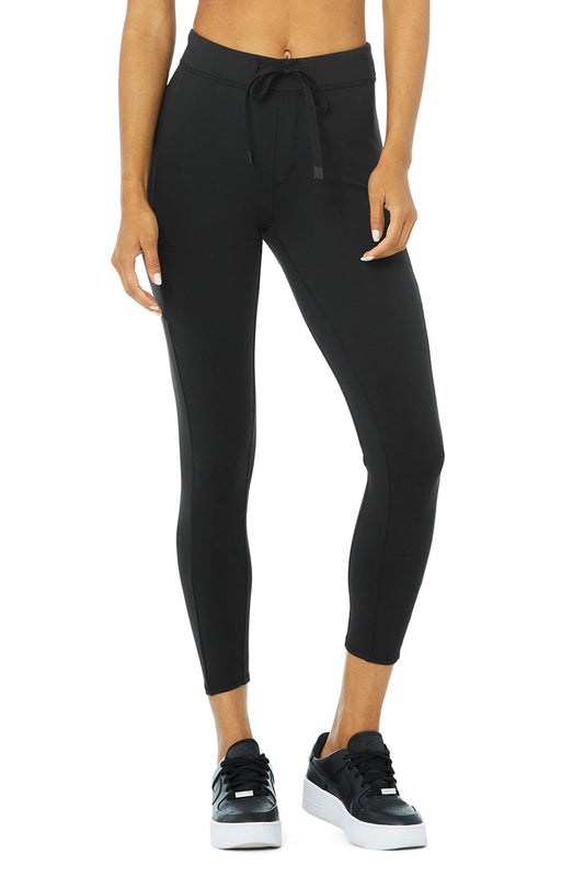 7/8 High-Waist Checkpoint Legging - Black