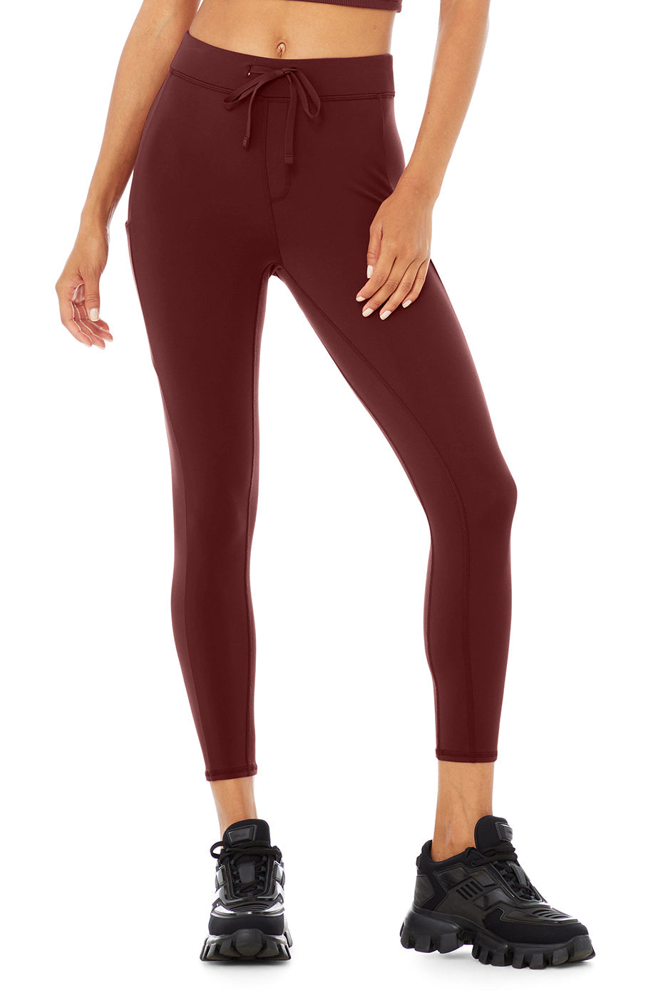 7/8 High-Waist Checkpoint Legging - Cranberry