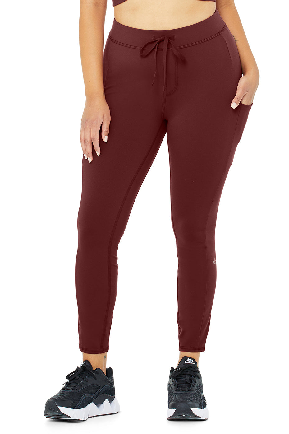 7/8 High-Waist Checkpoint Legging - Cranberry