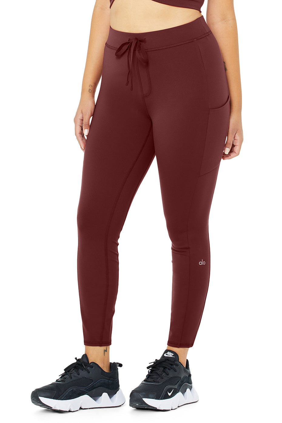 7/8 High-Waist Checkpoint Legging - Cranberry