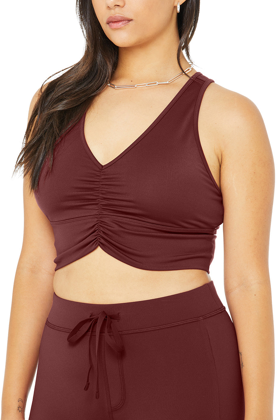 7/8 High-Waist Checkpoint Legging - Cranberry