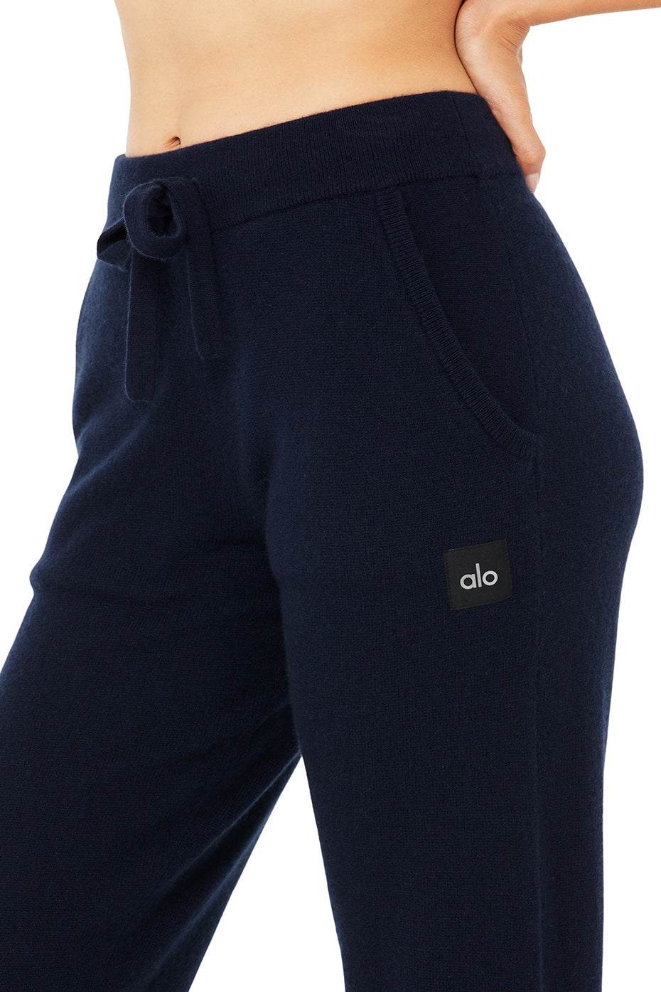 High-Waist Cashmere Jet Set Pant - Navy