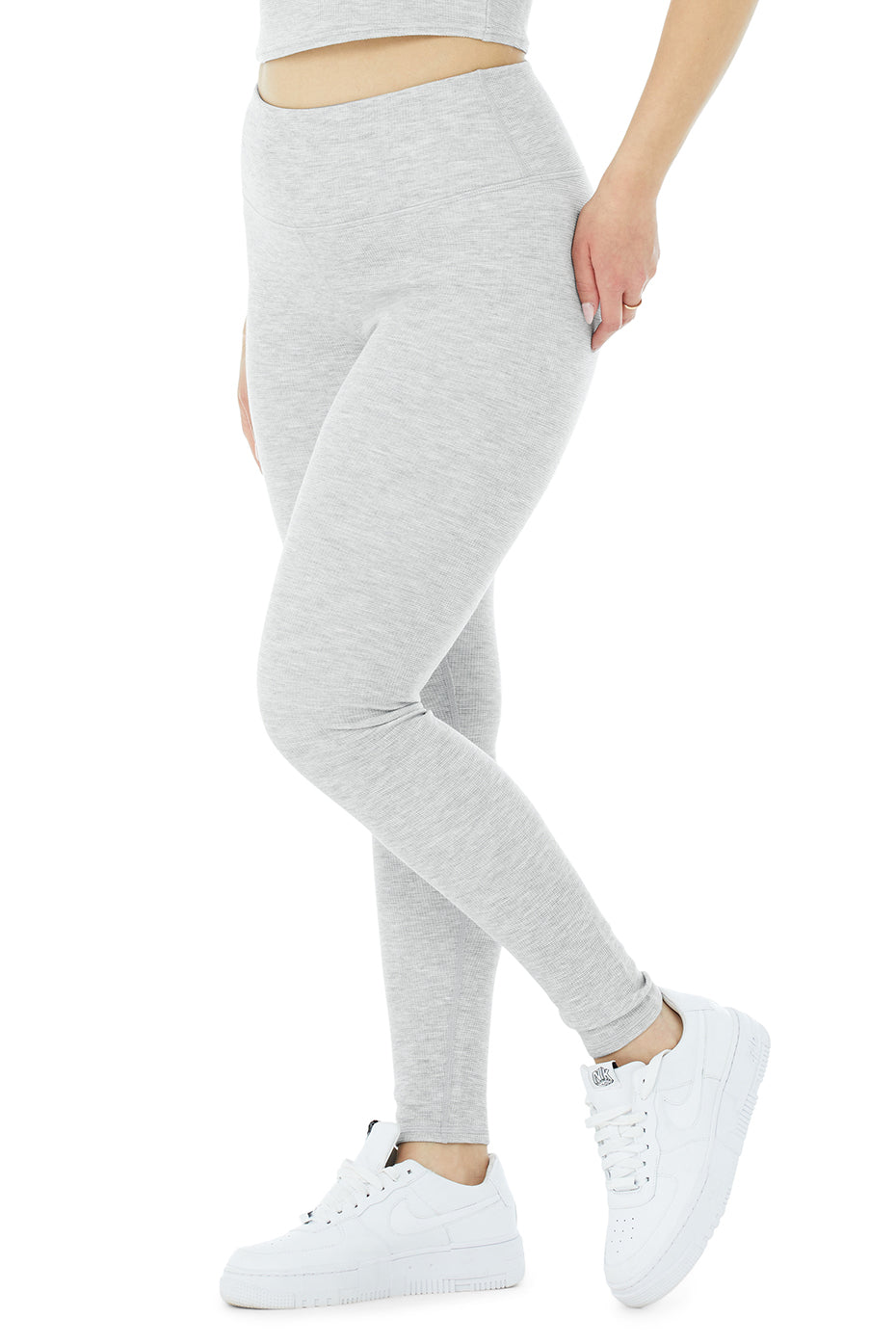 High-Waist Micro Waffle LowKey Legging - Athletic Heather Grey