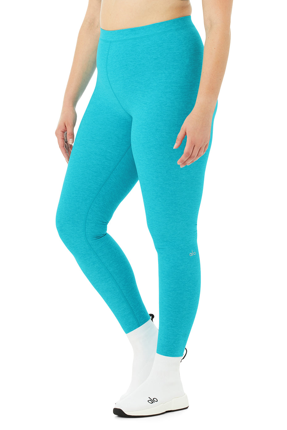 High-Waist Alosoft Flow Legging - Bright Aqua Heather