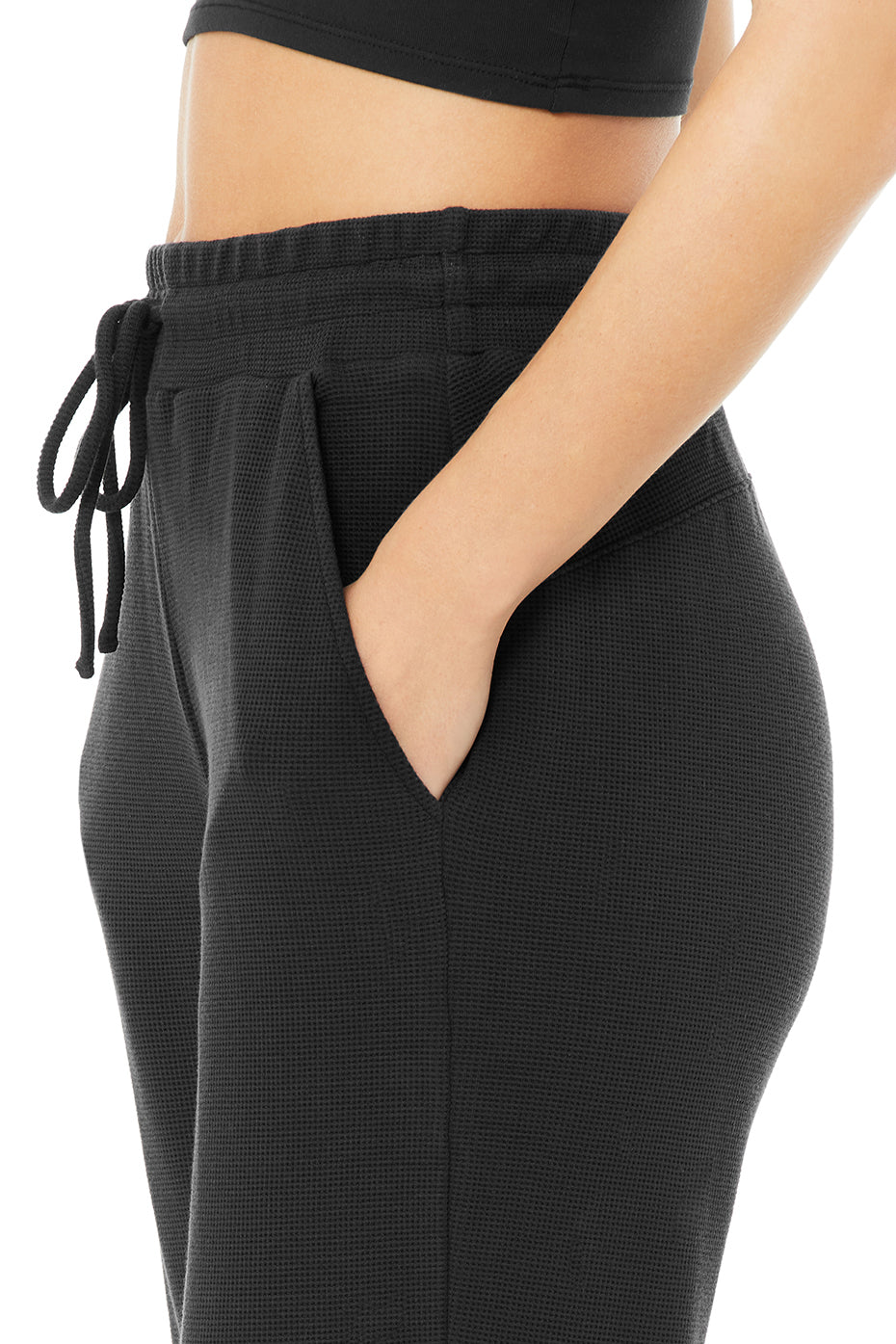 Micro Waffle Fireside Sweatpant - Black