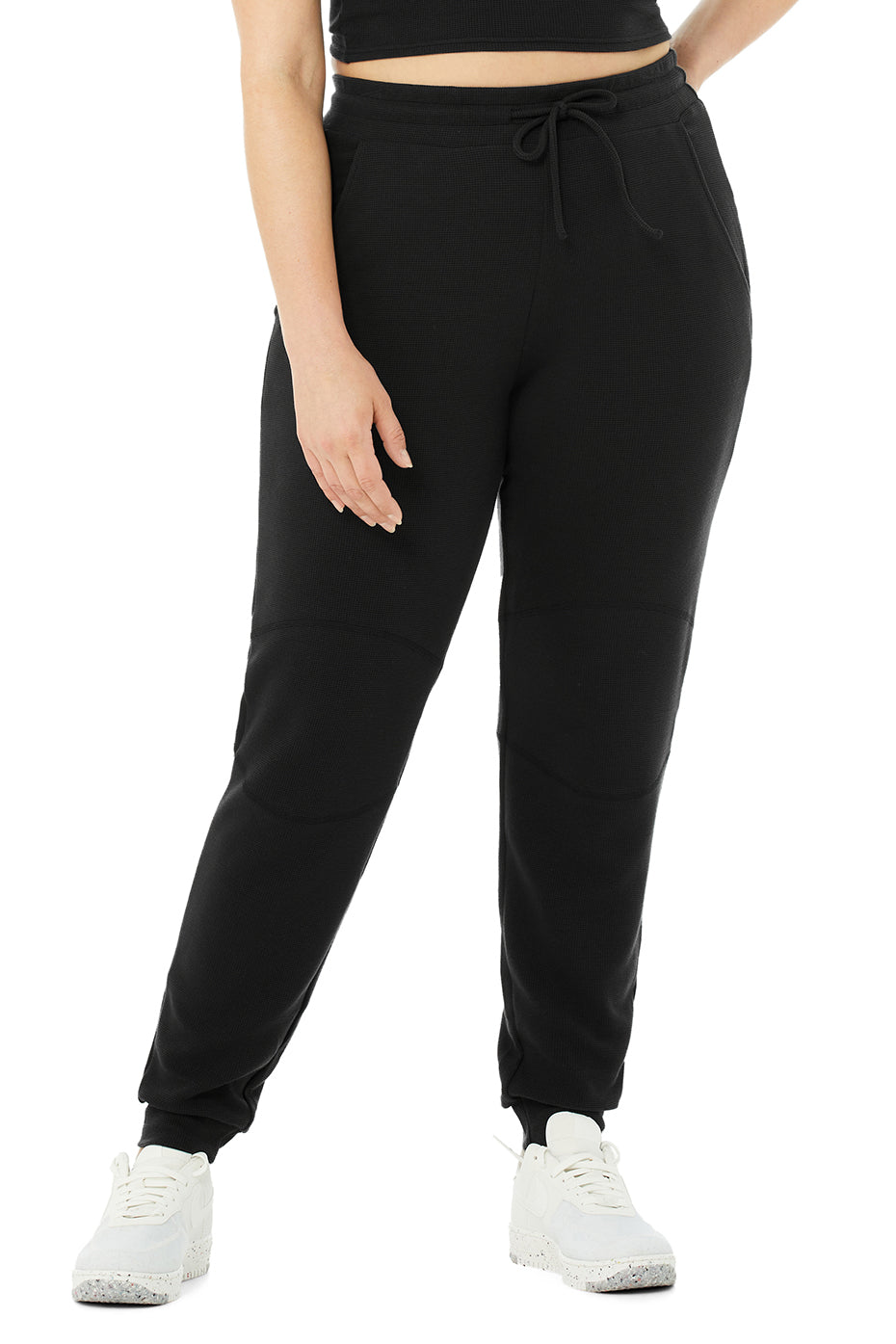 Micro Waffle Fireside Sweatpant - Black