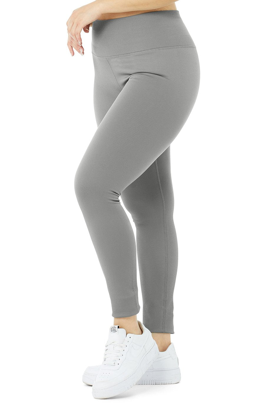 Seamless High-Waist Ribbed Legging - Sterling