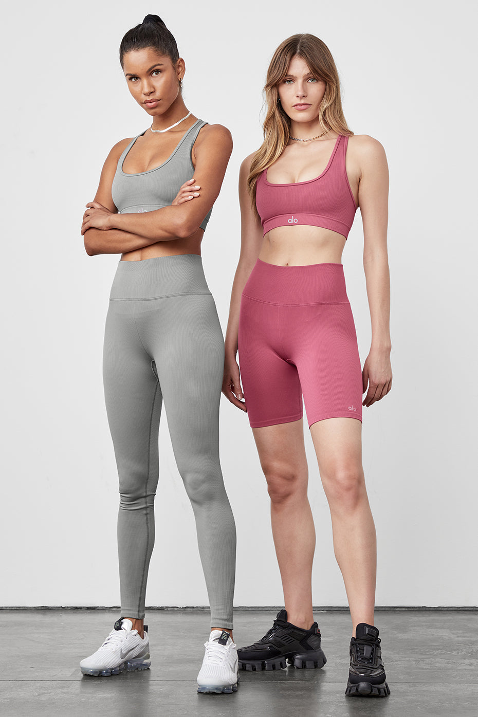 Seamless High-Waist Ribbed Legging - Sterling