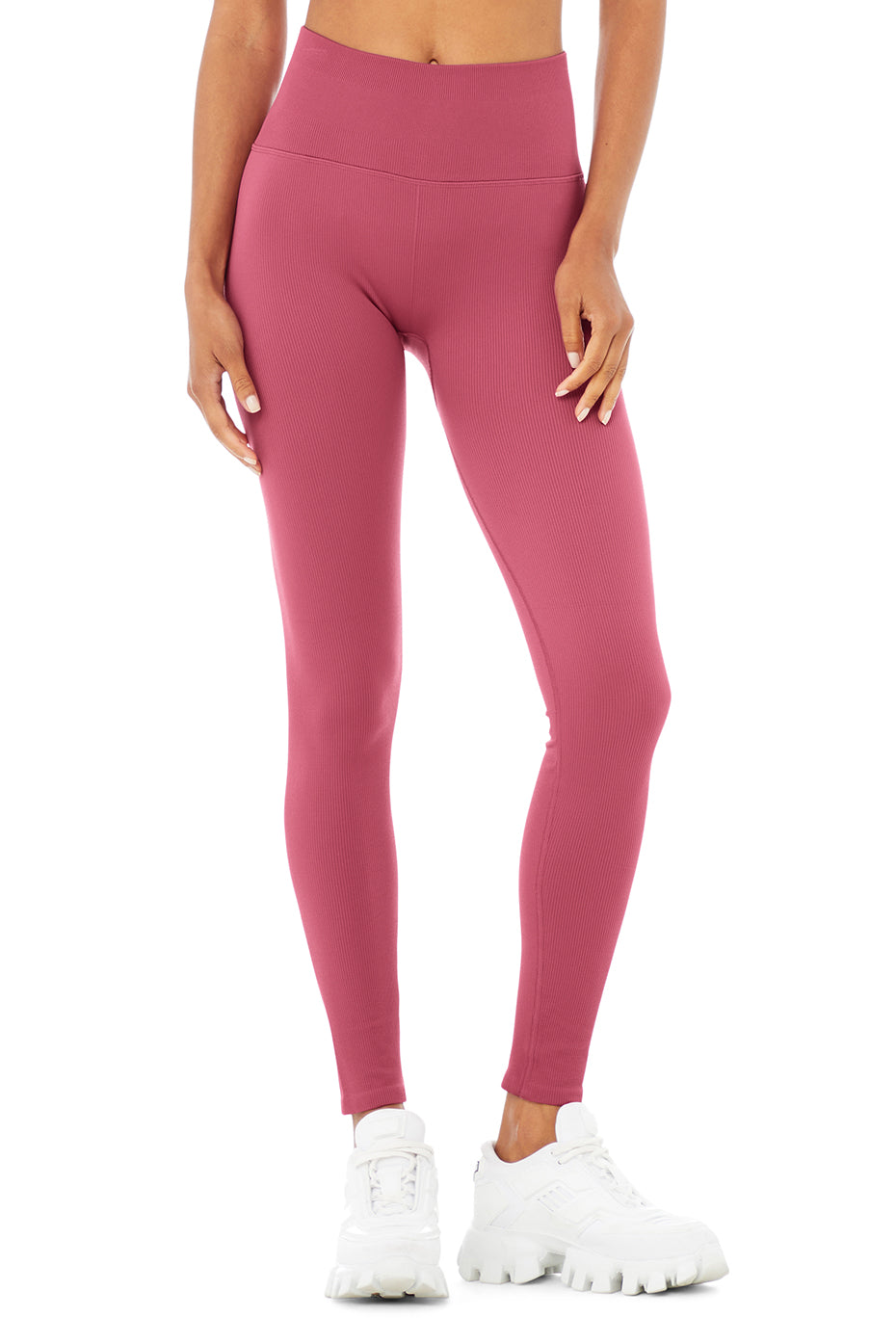 Seamless High-Waist Ribbed Legging - Raspberry Sorbet
