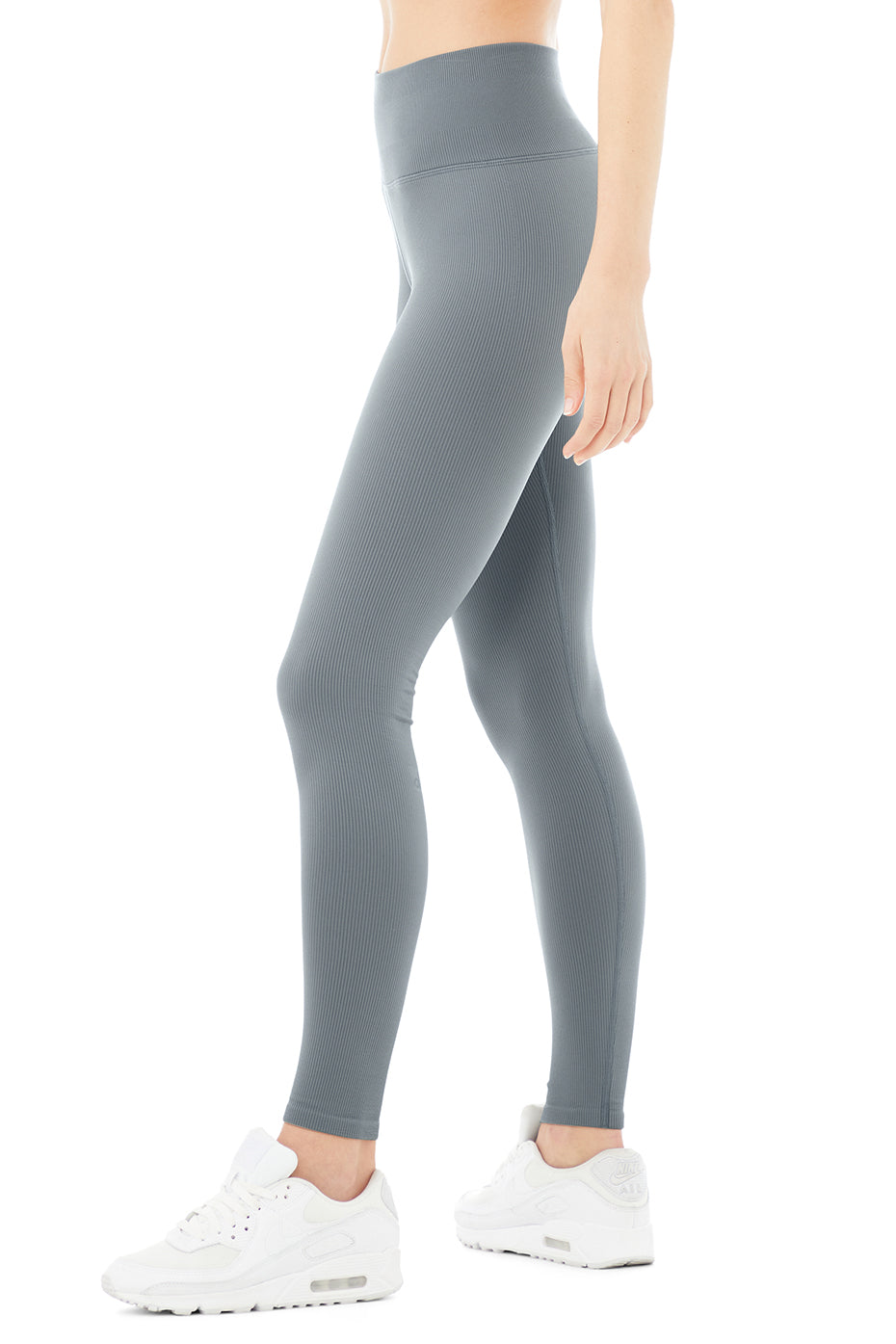 Seamless High-Waist Ribbed Legging - Steel Blue