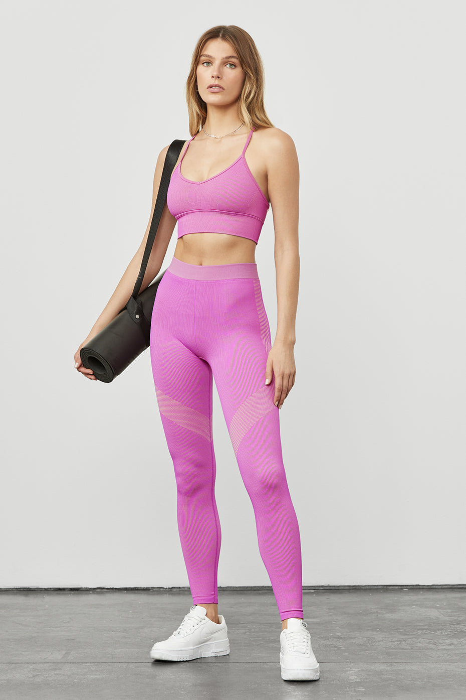 Illusion Seamless High-Waist Legging - Electric Violet/Acid Lime