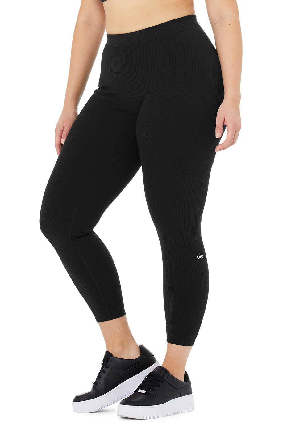 Ribbed High-Waist 7/8 Blissful Legging - Black