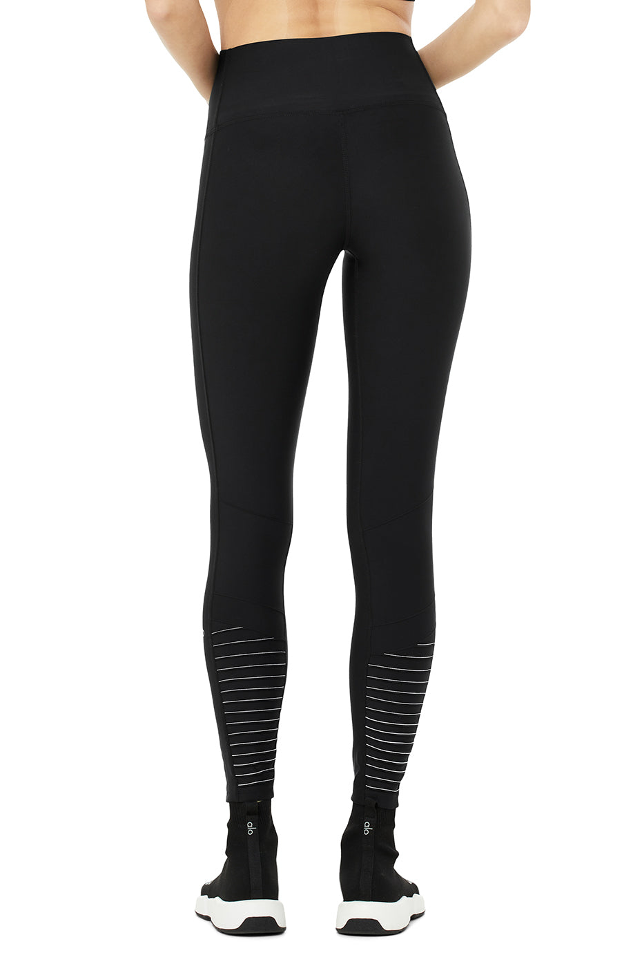 Airlift High-Waist 7/8 Moto Legging - Black/White